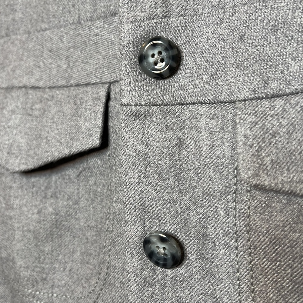 Banana Republic Petite Structured Military style Gray Wool and Satin Coat S - Picture 8 of 9